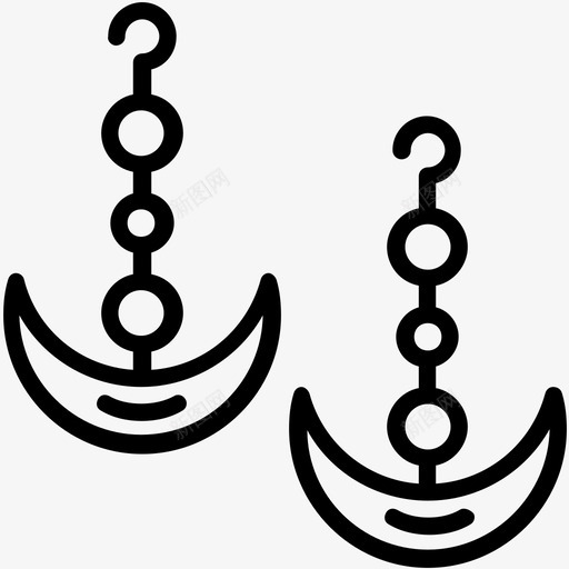 耳环装饰品巴基斯坦文化和地标勾勒出图标svg_新图网 https://ixintu.com 巴基斯坦文化和地标勾勒出图标 耳环 装饰品