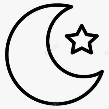 月亮星夜天空图标图标