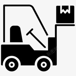物料管理叉车装卸车物料搬运图标高清图片