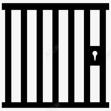 监狱拘留室牢房图标图标