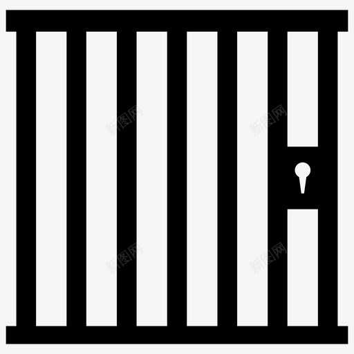 监狱拘留室牢房图标svg_新图网 https://ixintu.com 拘留室 拘留所 法律公正 牢房 牢门 监狱 监狱牢房