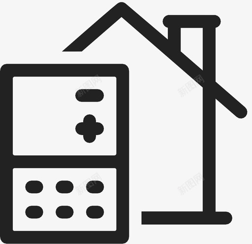 房子计算计算器家图标svg_新图网 https://ixintu.com 家 房地产 房子计算 线图标 计算器