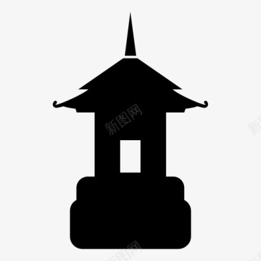 寺庙建筑佛教图标图标