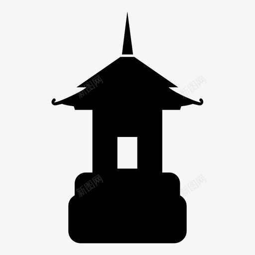 寺庙建筑佛教图标svg_新图网 https://ixintu.com 佛教 宗教 寺庙 建筑