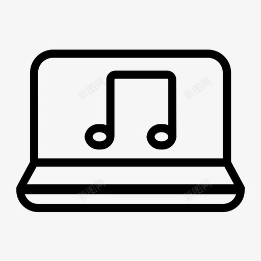 笔记本电脑媒体播放器音乐图标svg_新图网 https://ixintu.com 多媒体 媒体播放器 笔记本电脑 音乐