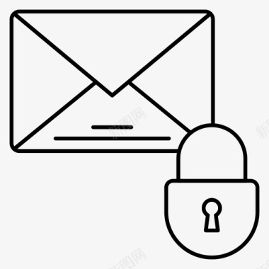 私人电子邮件锁消息图标图标