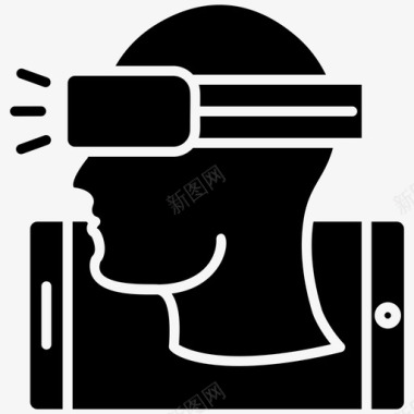 虚拟现实应用头戴式设备虚拟现实图标图标