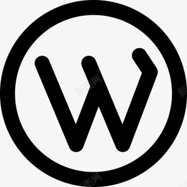 Wordpress徽标社交网站线性图标图标