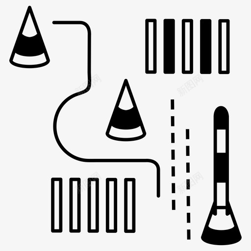 驾校圆锥体驾照图标svg_新图网 https://ixintu.com 停车场 圆锥体 驾校 驾照