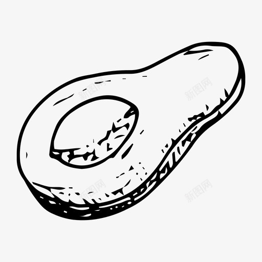 鳄梨食物水果图标svg_新图网 https://ixintu.com 水果 素描 蔬菜 食物 鳄梨