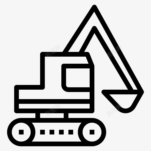 反铲施工挖掘机图标svg_新图网 https://ixintu.com 反铲 挖掘机 施工 装载机 车辆