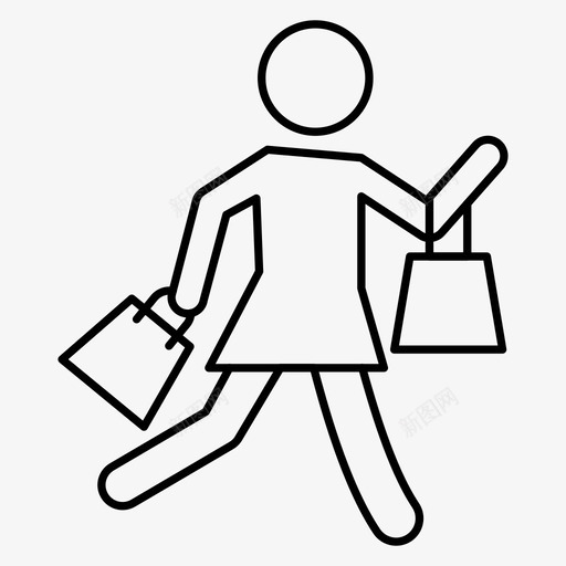 购物女性女孩图标svg_新图网 https://ixintu.com 女孩 女性 购物 购物者 黑色星期五线图标