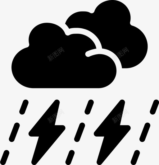 雷雨云天气预报图标svg_新图网 https://ixintu.com 云 天气 天气预报 普雷蒂康斯天气vol1固体 雨 雷雨