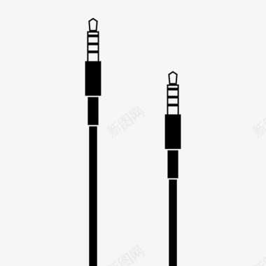 耳机到耳机音频电缆图标图标