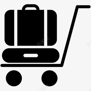行李存储设施手推车图标图标