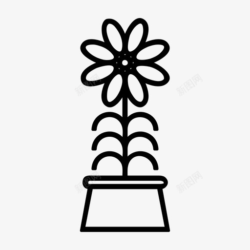 花盆花卉兴趣图标svg_新图网 https://ixintu.com 书房 兴趣 办公室 学校 植物 花卉设计 花盆