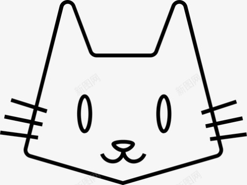 猫脸表情符号快乐图标图标