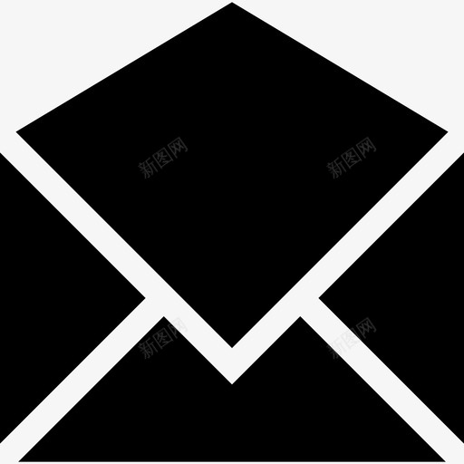 打开邮件信件信封图标svg_新图网 https://ixintu.com 信件 信封 小黑 打开邮件