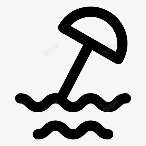 沙滩伞图标svg_新图网 https://ixintu.com 沙滩伞