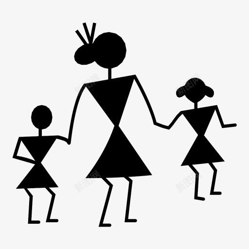妈妈和孩子图标svg_新图网 https://ixintu.com 妈妈和孩子