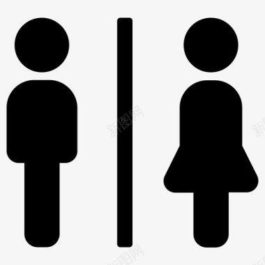 浴室卫生间男女通用图标图标