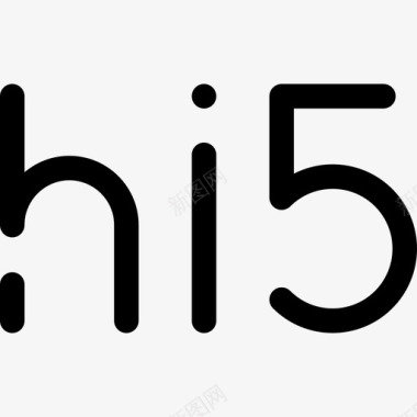 Hi5徽标社交网站线性图标图标