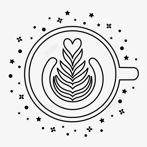 拿铁艺术咖啡浓缩咖啡图标svg_新图网 https://ixintu.com 咖啡 咖啡食品 拿铁艺术 浓缩咖啡 郁金香