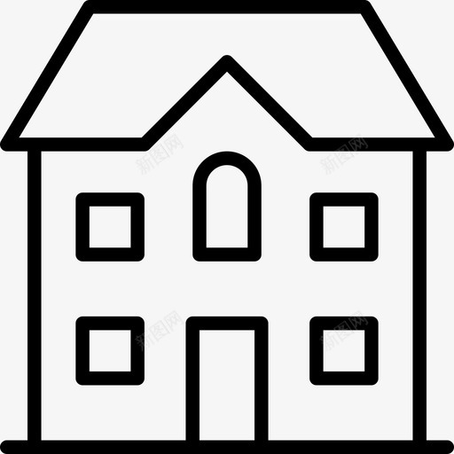住宅公寓楼房图标svg_新图网 https://ixintu.com 住宅 公寓 家庭 房产 楼房 薄住宅