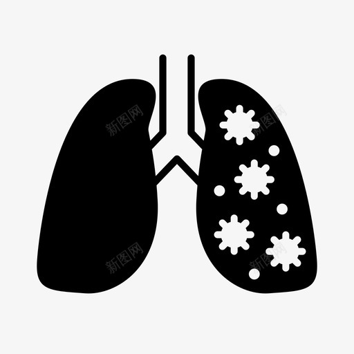 肺身体部分癌症图标svg_新图网 https://ixintu.com 医学 器官 疾病 癌症 肺 身体部分