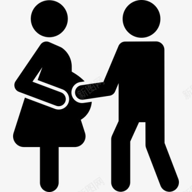 怀孕的夫妇熟悉的人图标图标