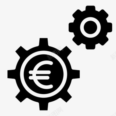 欧元商业和金融货币图标图标