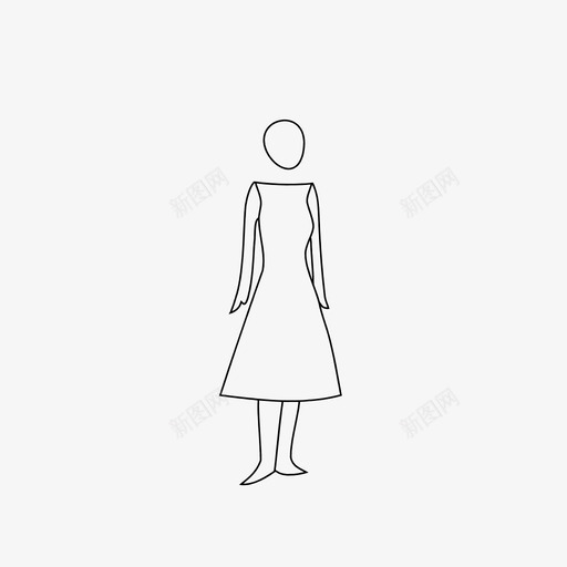 女性性别手绘图标svg_新图网 https://ixintu.com 剪影 女性 性别 手绘