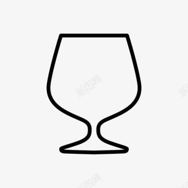 白兰地玻璃酒精酒吧图标图标
