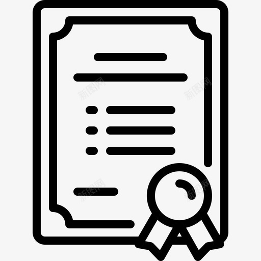 证书管理线性图标svg_新图网 https://ixintu.com 管理 线性 证书