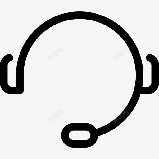 带麦克风支架线性耳机图标svg_新图网 https://ixintu.com 带麦克风 支架 线性耳机