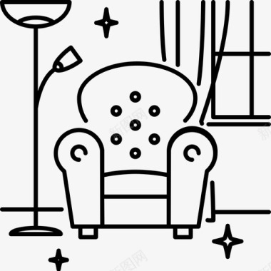 扶手椅舒适家具图标图标