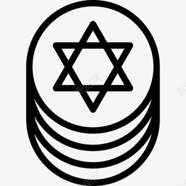 犹太硬币犹太教直系货币图标图标