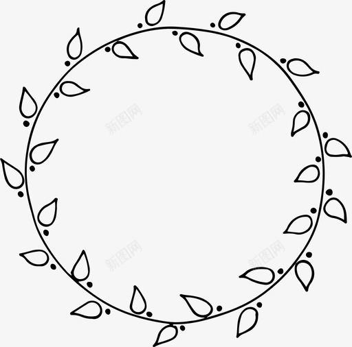 花环圆圈框架图标svg_新图网 https://ixintu.com 圆圈 框架 植物 花环 装饰品