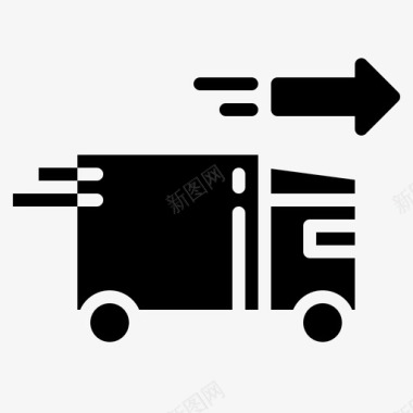送货车货运车运输车图标图标