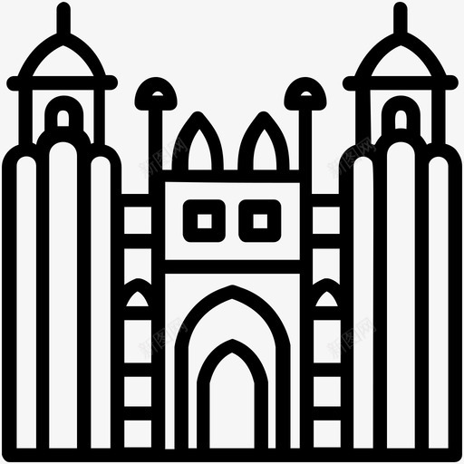 拉合尔堡莫卧儿建筑巴基斯坦文化和地标性建筑勾勒出图标svg_新图网 https://ixintu.com 巴基斯坦文化和地标性建筑勾勒出图标 拉合尔堡 莫卧儿建筑