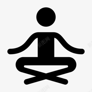 瑜伽锻炼冥想图标图标