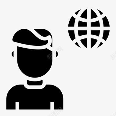 全球业务全球男性图标图标