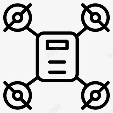 无人机直升机螺旋桨图标图标