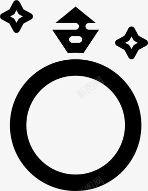 订婚戒指新郎新娘新人图标图标
