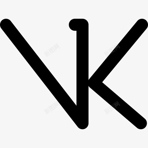 VK标志社交网站线性图标svg_新图网 https://ixintu.com VK标志 社交网站 线性