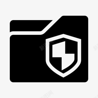 文件夹保护锁安全图标图标