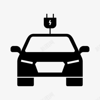 电动汽车汽车充电图标图标