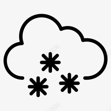 多云的雪天气图标图标