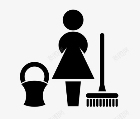 客房服务员卫生清洁图标图标