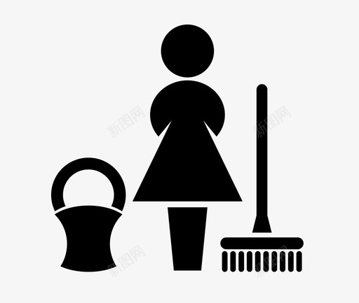 客房服务员卫生清洁图标svg_新图网 https://ixintu.com 卫生 客房服务员 消毒和个人卫生 清洁